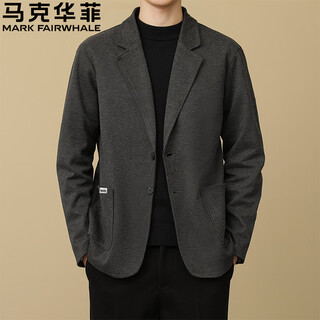 Mark huafei high-end suit jacket men's autumn and winter new business casual korean style handsome loose suit dark gray regular style official authentic l 114-132jin jin equals 0.5 kg