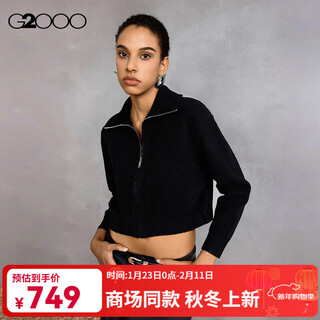 G2000 sheep wool blended/shopping mall new women's fw25 comfortable, warm and versatile knitted cardigan jacket sheep wool blended-black s