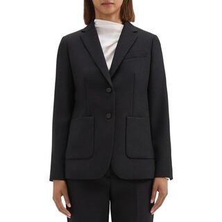 Theory xierrui women's suit fitting anti-wrinkle blended work commuting jacket simple black one size | us 12 (l)