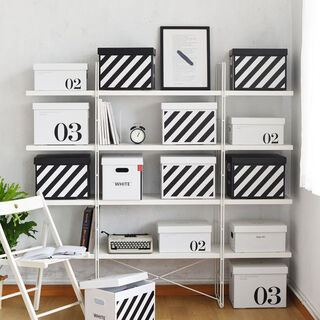 Yongfan shengbao paper box cover for boyfriend sneakers gift storage box clothes storage organizing storage box white stripes + medium storage box (with bracelet)