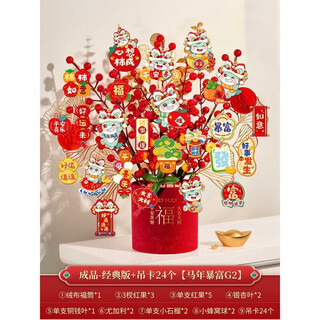 Xushansi 2026 new new year living room decoration year of the snake spring festival new year's day decoration supplies fortune bucket ornaments finished product - classic edition + 24 elevators year of the horse get rich g2 no specifications