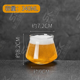 6-pack of large-capacity beer mugs for home internet celebrity craft beer special draft beer mugs, pint cups, thickened glass 340ml footless cool cups, 6-pack with free cup brush