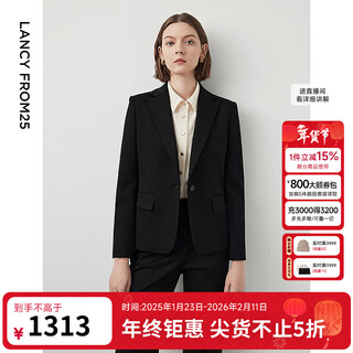 Langzi retro professional temperament high-end suit jacket commuter suit formal top design winter new style black m