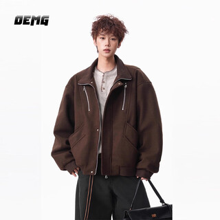 Oemg harrington deconstructed design cotton jacket men's winter high-end thickened warm wool top jacket brown high quality xl recommended 110-130jin jin equals 0.5 kg