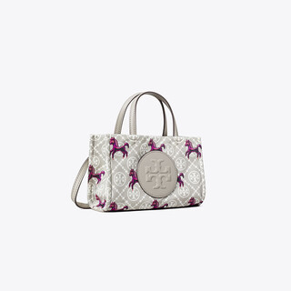 Tory burch women's ella series mini pony bag pony print detachable shoulder strap year of the horse gift bag gray/magenta