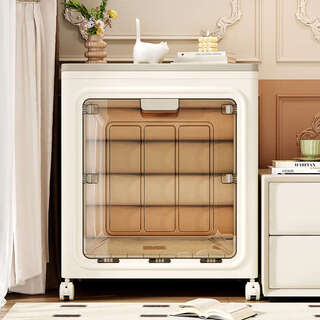 Yusenyi clothes storage box foldable with wheels home dormitory storage box bedroom large capacity clothes storage cabinet organizing box tea-through double door single layer foldable/free universal wheel