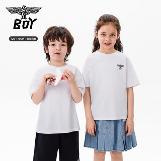 Boy junior trendy graffiti loose short-sleeved t-shirt for boys and girls, white 120