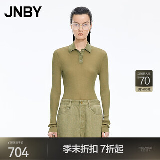 Jnby/jiangnan buyi shopping mall same style 25 autumn new arrival sweater long sleeve pullover slim fit 5p7314870 287/yellow khaki xl