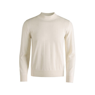 Guski brand cardigan men's machine washable worsted sweater spring and autumn solid color half turtleneck simple outer sweater base layer off-white gift box xl 180 reference weight 150-170jin jin is equal to 0.5 kg