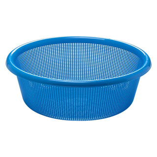 Camellia lehui round sieve plastic basket round thickened vegetable basket storage large organizer kitchen drain blue household blue 44cm