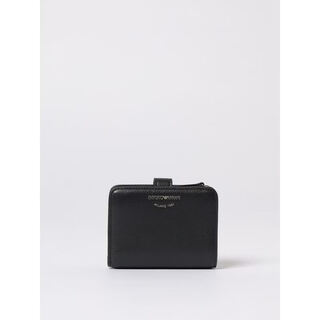 Armani (armani) ea women's black buckle folding short clip wallet black 00u