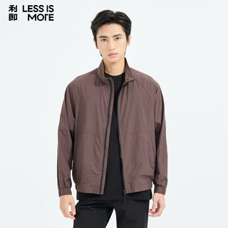 Lilang light fashion men's clothing shopping mall same style jacket men's stand collar elastic easy-care lightweight breathable air-conditioned jacket chocolate brown (1k) xl (175)