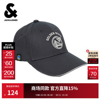 Jack&jones men's autumn hat nba co-branded warriors embroidered decoration breathable versatile fashionable daily 2253h1003 e42 phantom gray one size