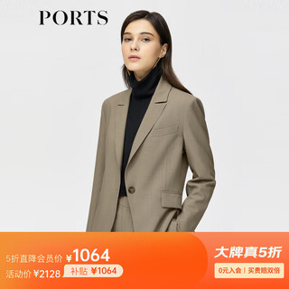 Ports new women's long-sleeved suit alm8j015mwp098 brown xs (2)