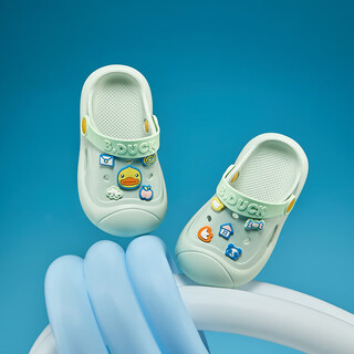 B.duck little yellow duck children's shoes children's slippers for boys and girls baby home indoor sandals toddler croc shoes 5902 green 24