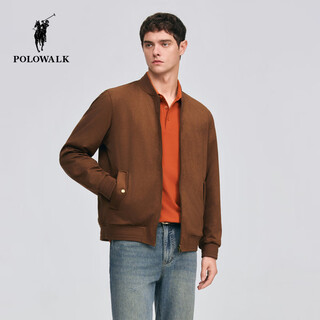 Polowalk men's leather jacket 2026 spring new men's baseball collar retro double-sided zipper leather jacket coffee color m m