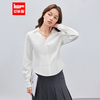 Ief/aiyifu top 2026 Весенняя новая французская рубашка с кружевным воротником и дизайном, белая m