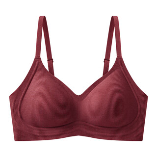Douding anti-gravity lifting seamless liquid foundation no wires comfortable 0 restraint inward gathering high elastic bra women's burgundy m