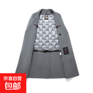 Removable down lining wool coat 100% wool new autumn and winter casual windbreaker black 2xl