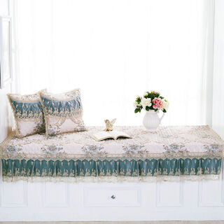 Fantasy small bay window cushion floor-to-ceiling window sill cushion custom-made bedroom machine washable yuna+burgundy 80x210 plus 18 sides