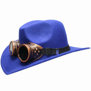 Shijanu gothic punk windproof glasses casual outing travel hat blue hat circumference 54cm_suitable for children aged 3-13 years old