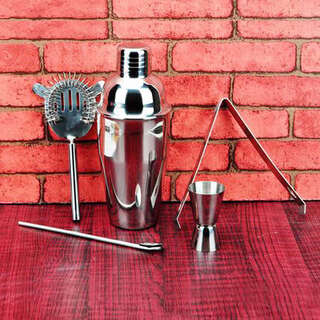 Yusenyi stainless steel british mixing vessel courtyard set shaker cup cocktail wine set shaker pot milk tea cup shaker 350ml mixer 5-piece set