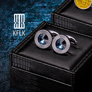 Kflk brand crystal french shirt cufflinks for men, light luxury custom shirt cuff buttons, cufflinks cufflinks k041