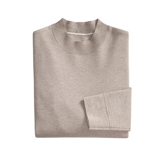 Guski brand wool sweater men's knitted pullover sweater spring and autumn warm solid color half turtleneck machine washable worsted base shirt camel gift box s 165 reference weight 100-120 jin jin equals 0.5 kg