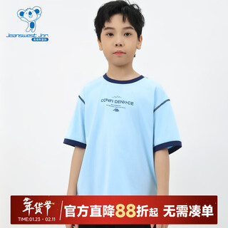 Jeanswest jeanswest children's clothing light blue printed short-sleeved t-shirt 2026 spring new arrival large and medium children's tops same style in shopping malls light blue 2510 120 cm