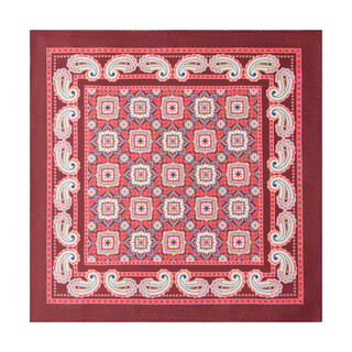 Aawenties popular retro pattern men's suit pocket square texture creates exquisite details trendy small square scarf burgundy_danpei qiluo