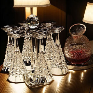 Fantasy crystal glass red wine glass set light luxury ice crystal goblet wine glass decanter wine set european cup holder 1 cup ice crystal red wine glass + 200ml thickened transparent style