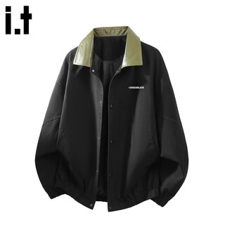 Chocoolate it american retro lapel jacket men's spring new design loose casual jacket black 2xl recommended 165jin jin equals 0.5kg -180jin jin equals 0.5kg