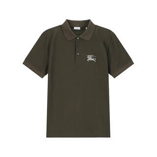 Burberry new product men's cotton short-sleeved polo shirt men's 8119010 swamp green metallic equestrian knight logo embroidery m