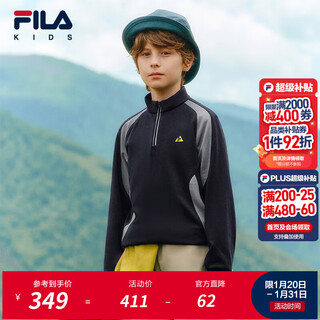 Fila children's clothing long t category 2025 winter new men's and large children's long sleeve t-shirt rd sapphire-nv 160