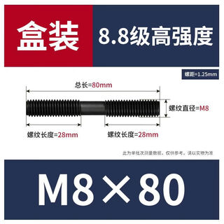 Sailotou grade 88 high-strength equal-length double-headed studs gb901m8m10 boxed m8*80180 boxes