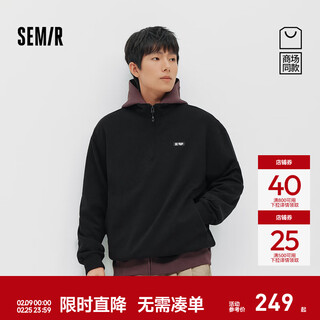 Semir senrou | shopping mall same style guobo yanyi joint series sweatshirt men's spring stand-up collar couple wear 2026 new black 90001 m