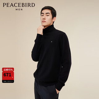Peacebird men's warm sweater 23 winter turtleneck b1egd4y14 black 1 (slim fit) m