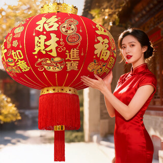 Xushansi 2026 new year red lanterns new spring festival new year hanging decoration rural gate pair outdoor balcony decoration 120 five blessings (buy one get one free) + wired plug-in electric light