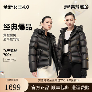Govan black gold goose down jacket queen 4.0 small seven grid down jacket women's short winter jacket couture queen black l