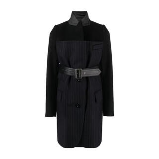 Sacai women's jacket warm slim striped commuter business suit simple black one size |3