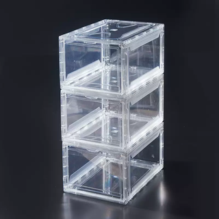 Yusenyi anti-oxidation household hard shoe box storage box transparent full acrylic shoe wall shoe cabinet high-top sneaker storage artifact a fully transparent 3 pack (full acrylic material) 26x38x20cm