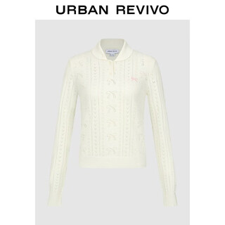 Ur2026 spring new women's urban hollow texture doll collar short sweater uyu960030