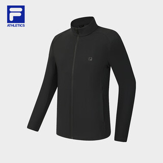 Fila official men's knitted long-sleeved jacket 2026 summer new fitness sports basic cool top dark black-bk xl 180/100a/xl