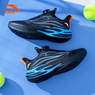 Anta children's red flame 6.0 running shoes for men and older children 2026 spring and new year style cool anti-slip cushioning leather mesh sports shoes cold flame black~upgraded 6.0 cool debut 34 foot length 21.5cm