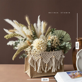 Beihua xishe dried flowers hand-woven sack set photography sample room natural bouquet decoration diy pendant woven sack + autumn harvest and winter storage floral art dry flower bag