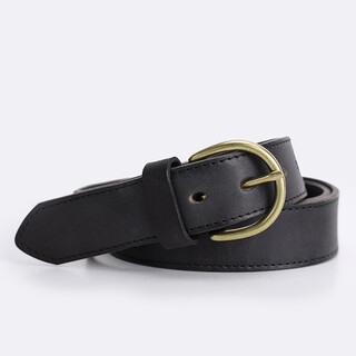 Casual versatile retro belt men's genuine leather pin buckle first layer cowhide young man's belt men's genuine cowhide pants width black 115cm