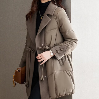 Kebel's new chinese-style plate-button down jacket for women's national style winter new style fashionable high-end mid-length warm jacket 2xl