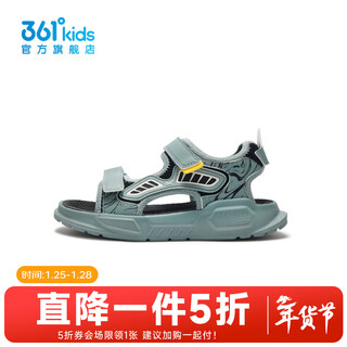 361 shopping mall same style children's shoes boys casual beach sandals summer new middle and large children's shoes carbon black 33