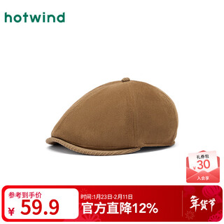 Hotwind (hotwind) shopping mall same style women's hat winter new suede splicing forward hat retro beret 02 brown one size