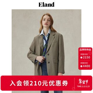 Traje eland, chaqueta de traje de viajero delgada y recta de estilo simple para mujer, otoño 2025, nuevo estilo, caqui oscuro (37) d/beige s 160